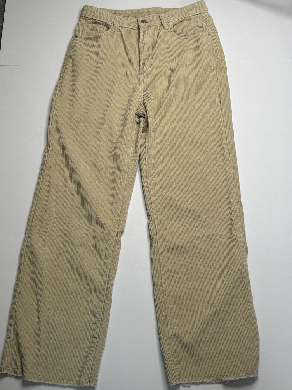 Princess Polly High Rise Wide Leg Corduroy Pants Beige Size US Womens 6